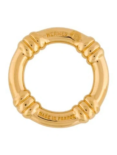 Pre-owned Hermes Bouet Scarf Ring In Gold