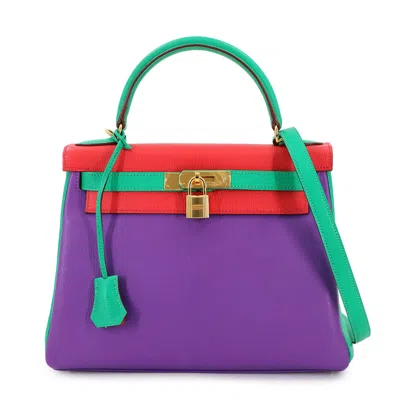 Pre-owned Hermes Bougainvillier Mint Green Chevre Leather Handbag Shoulder Bag ()