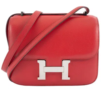 Pre-owned Hermes Bougainvillier Red Color Epsom Leather Shoulder Bag ()