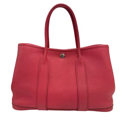 Pre-owned Hermes Bougainvillier Red Color Negonda Leather Handbag Tote Bag ()