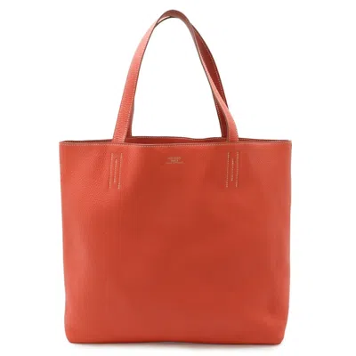 Pre-owned Hermes Bougainvillier Red Color Taurillon Clemence Leather Shoulder Bag Tote Bag ()