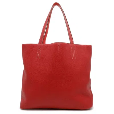 Pre-owned Hermes Bougainvillier Rouge Casaque Taurillon Clemence Leather Tote Bag ()