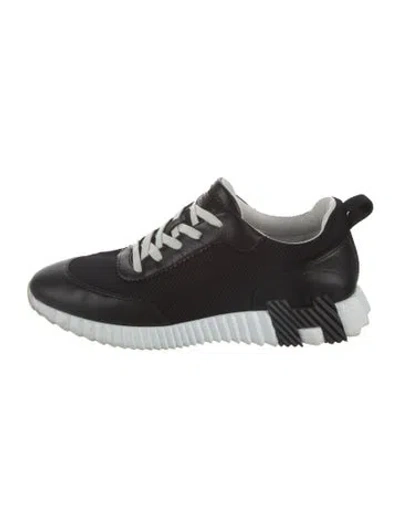 Pre-owned Hermes Bouncing Athletic Sneakers In Black/white