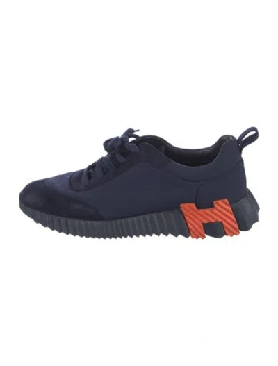 Pre-owned Hermes Bouncing Athletic Sneakers In Blue