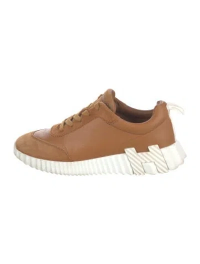 Pre-owned Hermes Bouncing Athletic Sneakers In Brown