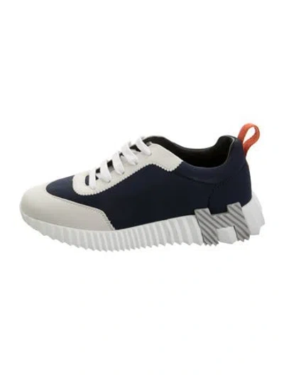 Pre-owned Hermes Bouncing Chunky Sneakers In Blue/orange/white