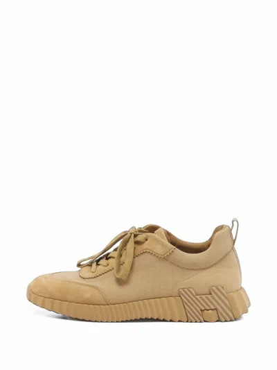Pre-owned Hermes Bouncing Low-top Sneakers In Neutrals