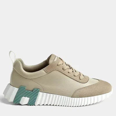 Pre-owned Hermes Bouncing Size 36 Beige Esquisse Goatskin Sneakers In Sand