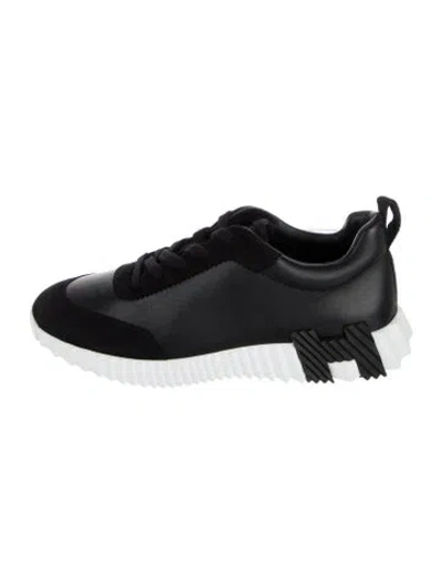 Pre-owned Hermes Bouncing Sneakers In Black/white