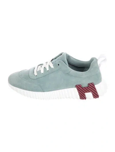 Pre-owned Hermes Bouncing Sneakers In Blue