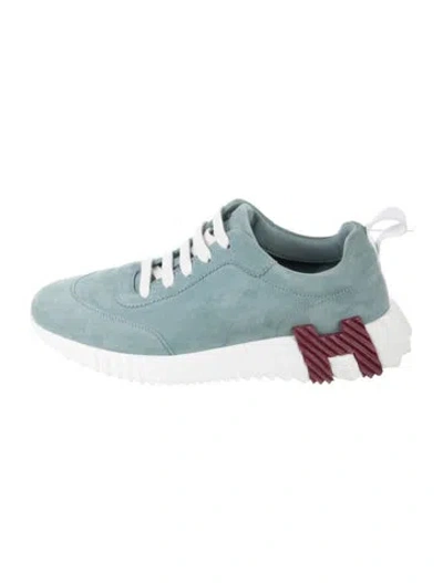 Pre-owned Hermes Bouncing Sneakers In Blue