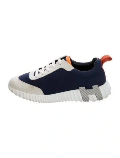 Pre-owned Hermes Bouncing Sneakers In Blue