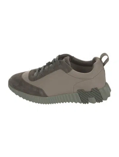Pre-owned Hermes Bouncing Sneakers In Green