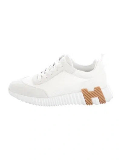 Pre-owned Hermes Bouncing Sneakers In Grey/white