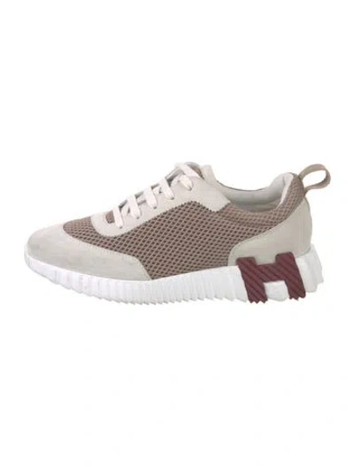 Pre-owned Hermes Bouncing Sneakers In Neutral