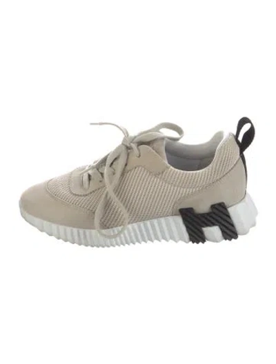 Pre-owned Hermes Bouncing Sneakers In Neutral