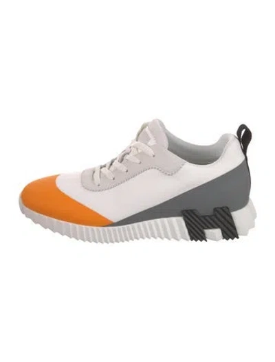 Pre-owned Hermes Bouncing Sneakers In White