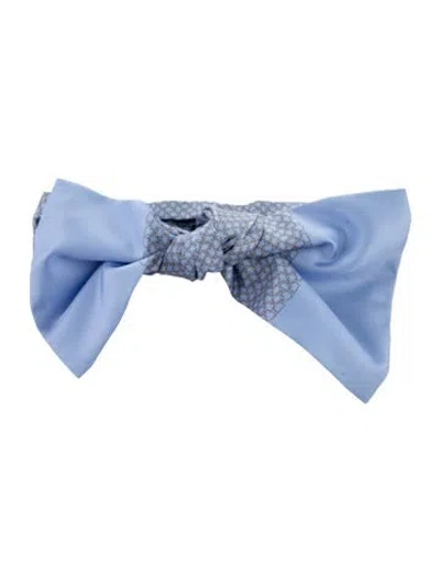 Pre-owned Hermes Bow Tie In Blue
