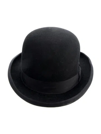 Pre-owned Hermes Bow-trimmed Felt Fedora In Black