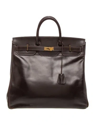 Pre-owned Hermes Box Hac Birkin 45 In Brown