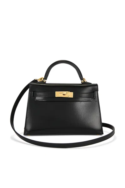 Pre-owned Hermes Box Kelly 20 Sellier Handbag In Black