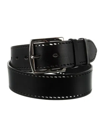 Pre-owned Hermes Box Leather Etrivière Belt In Black