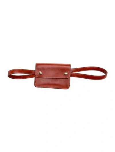 Pre-owned Hermes Box Pochette Green In Red