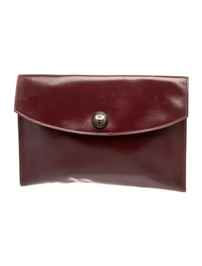 Pre-owned Hermes Box Rio Clutch In Red