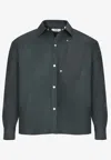 Hermes Boxy Fit Wool Overshirt In Blue