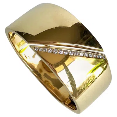 Pre-owned Hermes Bracelet In 18 Carat Yellow Gold And Line Of Diamonds