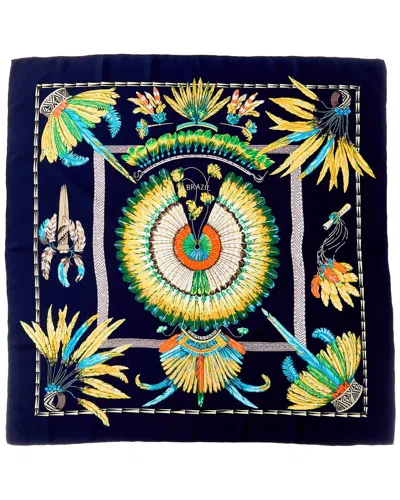 Pre-owned Hermes Hermès Brazil Laurence Bourthoumieux Silk Scarf (authentic Pre-loved)