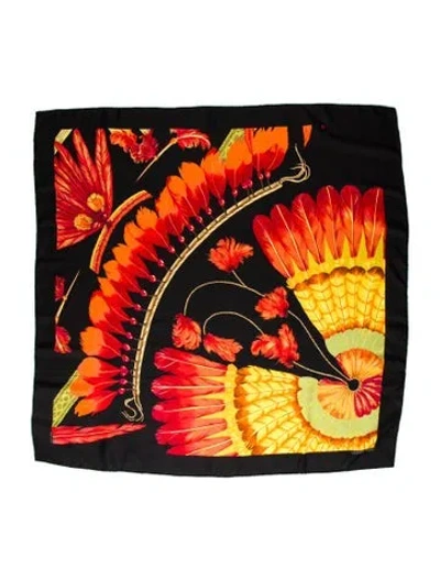 Pre-owned Hermes Brazil Silk Scarf In Black