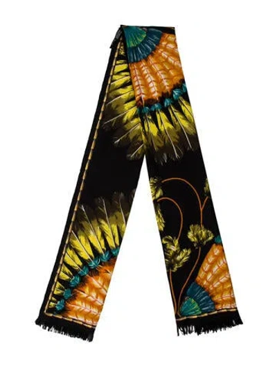 Pre-owned Hermes Brazil Stole Cashmere Scarf In Black