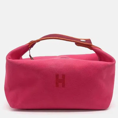 Pre-owned Hermes Breathe-a-brack Pink Fabric Case