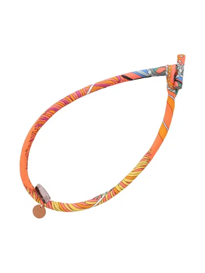 Pre-owned Hermes Brid De Sowa Choker In Orange