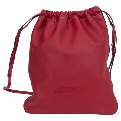 Pre-owned Hermes Hermès Bridado Red Backpack