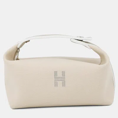 Pre-owned Hermes Bride-a-brac Beige Canvas Pm In Sand