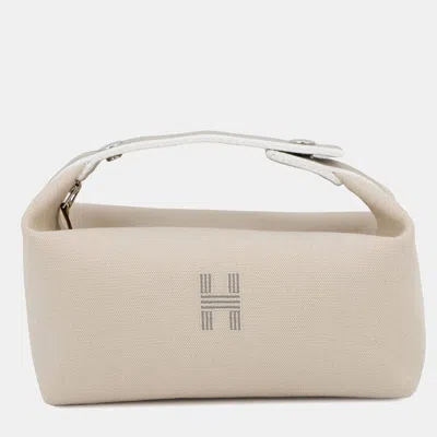 Pre-owned Hermes Bride-a-brac Beige Canvas Pm In Sand