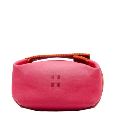 Hermes Hermès Bride-à-brac Pink Canvas Clutch Bag ()