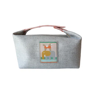 Pre-owned Hermes Bride A Brac Case Bag Animaux Blocks Grey