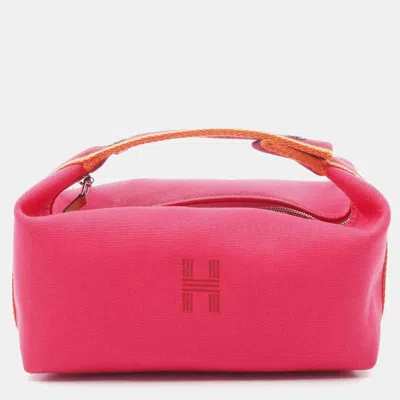 Pre-owned Hermes Bride-a-brac Gm Hibiscus Canvas Hand Bag