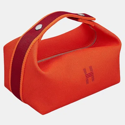 Pre-owned Hermes Bride-a-brac Orange Feu Canvas Small Handbag
