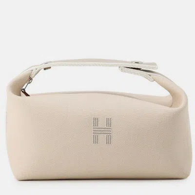 Pre-owned Hermes Bride-a-brac Pm Beige Canvas Bag In Sand