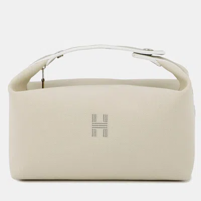 Pre-owned Hermes Bride-a-brac Size Gm Beige Canvas Bag In Sand