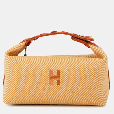 Pre-owned Hermes Bride-a-brac Size Pm Fauve Canvas Bag In Brown