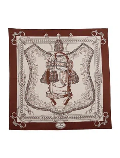 Pre-owned Hermes Bride De Cour Cashmere Shawl In Brown