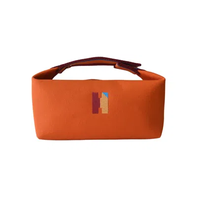 Pre-owned Hermes Bride-a-brac H Pavillon Case Orange