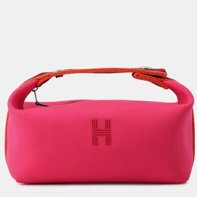 Pre-owned Hermes Bride-a-brac Hibiscus Canvas Size Pm In Pink