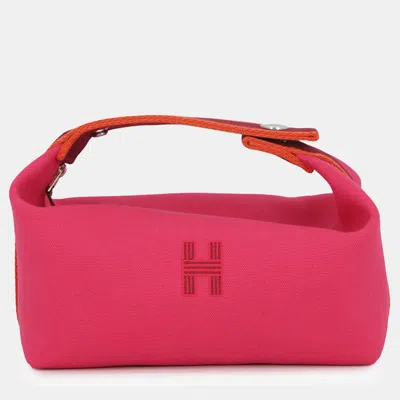Pre-owned Hermes Bride-a-brac Hibiscus Canvas Size Pm In Pink