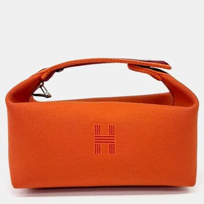 Pre-owned Hermes Bride-a-brac Orange Cotton Case